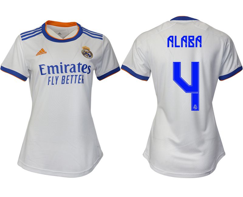 Women 2021-2022 Club Real Madrid home aaa version white #4 Soccer Jerseys